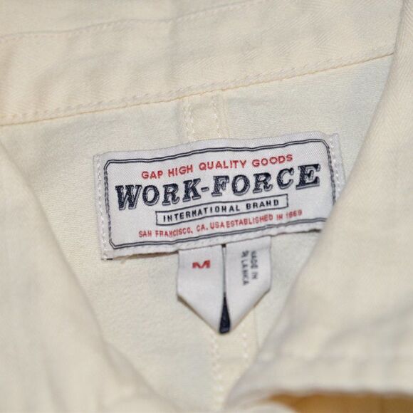 Gap Workforce Collection Cotton Pull Over Long Sleeve Ivory Chore Jacket Sz M - Picture 4 of 10